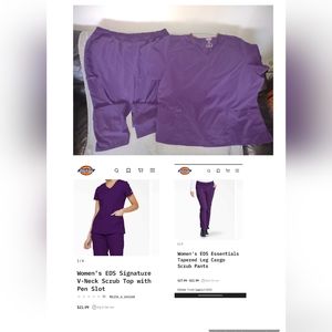 Purple Dickies scrub set, top -4x pants-3x